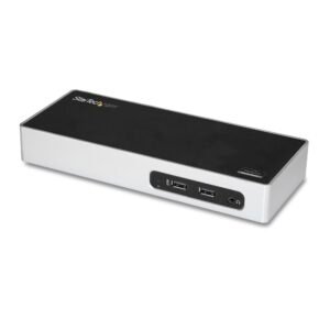 USB 3.0 Docking Station - Dual Monitor Laptop Docking Station with HDMI & DVI/VGA Video - 6-port USB 3.1 Gen 1 5Gbps Hub, GbE, Audio