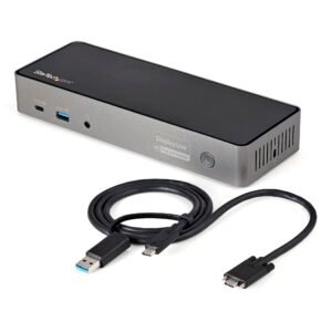 USB-C & USB-A Dock - Hybrid Universal Triple Monitor Laptop Docking Station w/ DisplayPort & HDMI 4K 60Hz - 85W Power Delivery, 6x USB Hub