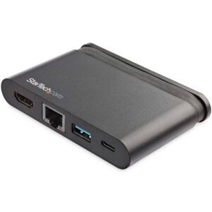USB C Multiport Adapter - Portable USB-C Dock with 4K HDMI - 100W PD 3.0 Pass-Through, 1x USB-A, 1x USB-C, GbE - Thunderbolt 3 & USB Type-C