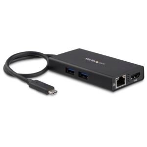 USB-C Multiport Adapter - USB-C Travel Docking Station with 4K HDMI - 60W Power Delivery Pass-Through, GbE, 2pt USB-A 3.0 Hub - Portable