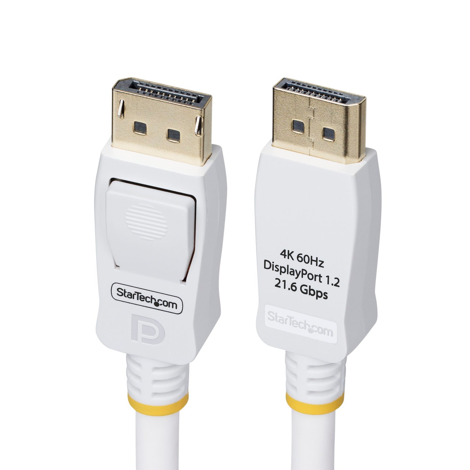 10ft (3m) White VESA Certified DisplayPort 1.2 Cable, 4K 60Hz, 21.6Gbps, Latching DP Connectors, DP 1.2 DisplayPort Cable, DP Monitor Cord