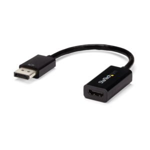 DisplayPort to HDMI Adapter - 4K 30Hz Active DisplayPort to HDMI Video Converter - DP to HDMI Monitor/TV/Display Cable Adapter Dongle