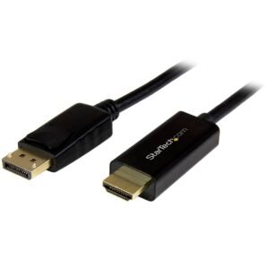 3.3ft (1m) DisplayPort to HDMI Cable - 4K 30Hz - DisplayPort to HDMI Adapter Cable - DP 1.2 to HDMI Monitor Cable Converter - Latching DP
