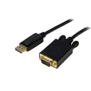 10ft (3m) DisplayPort to VGA Cable - Active DisplayPort to VGA Adapter Cable - 1080p Video - DP to VGA Monitor Cable - DP 1.2 to VGA
