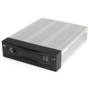 Black 3.5in SATA SAS Removable Hard Drive Mobile Rack for 5.25in Bay