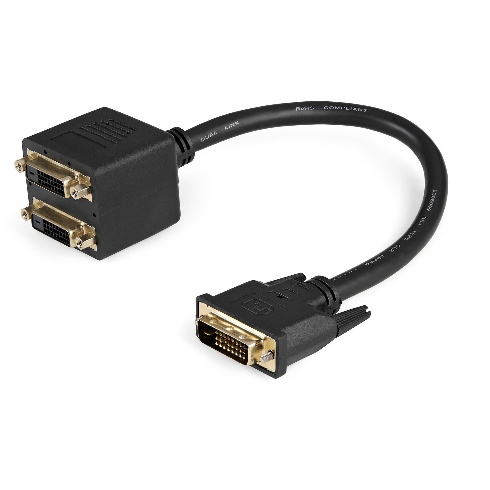1 ft DVI-D to 2x DVI-D Digital Video Splitter Cable - M/F