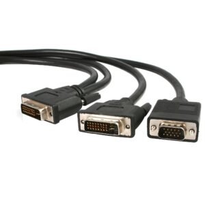 6 ft DVI-I Male to DVI-D Male and HD15 VGA Male Video Splitter Cable