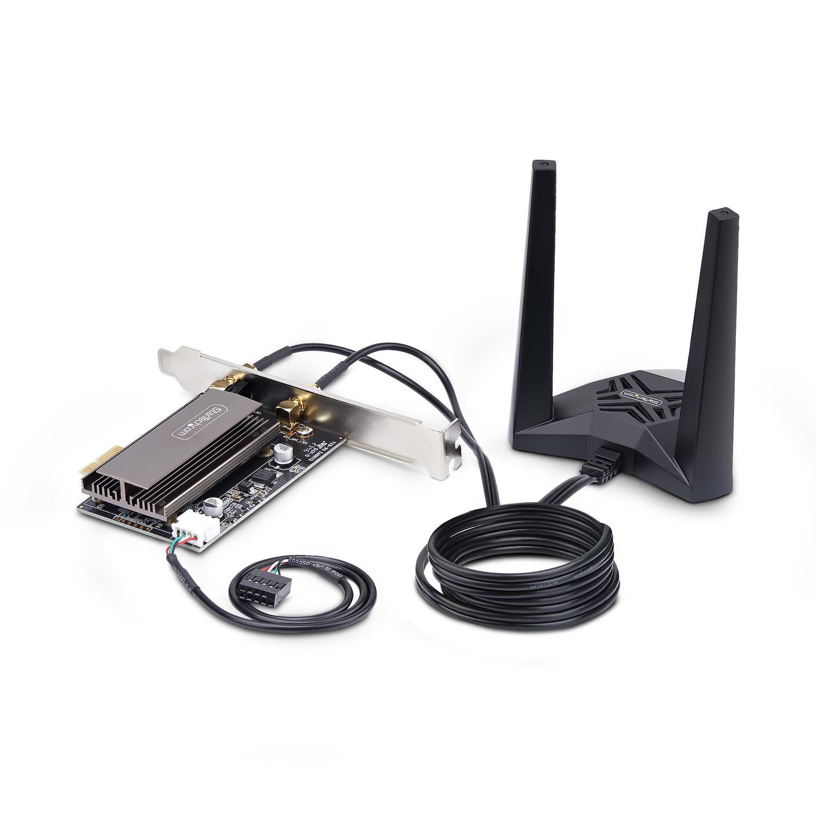 Wi-Fi 6E PCIe Network Card with Bluetooth 5.3, Magnetic Antenna Base with 3.6ft Cables, Tri-Band 802.11ax, AX5400 WiFi NIC, Windows/Linux - PCI Express Wi-Fi Card for PC - Image 2