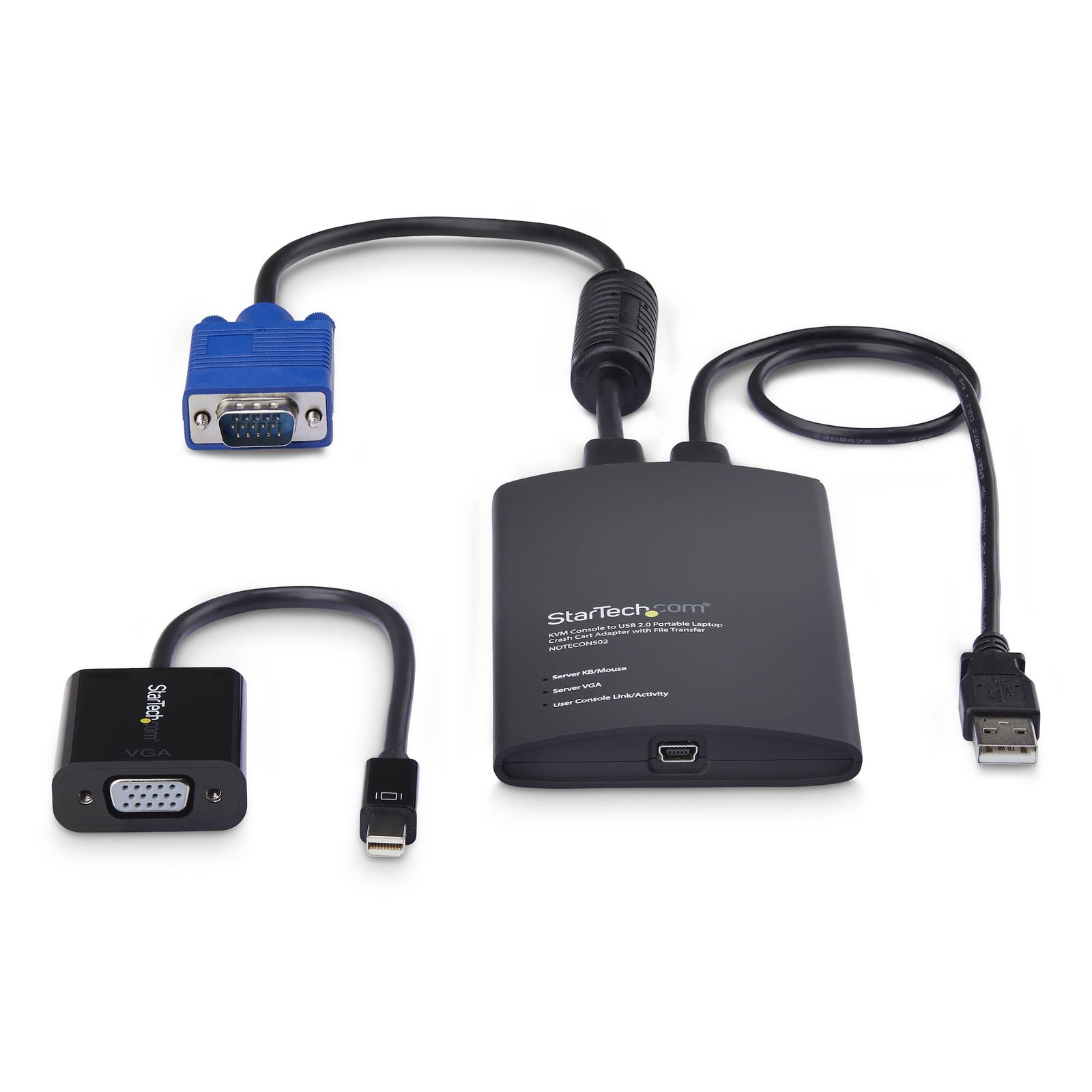 Portable Laptop Crash Cart Adapter, USB/VGA/Mini DisplayPort KVM Console, File Transfer and Video Capture, TAA Compliant - Image 4