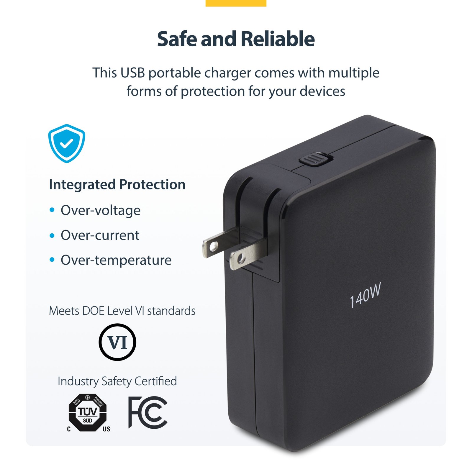 140W USB-C Wall Charger, 3x USB-C/1x USB-A, PD 3.1 International GaN Power Adapter for MacBook/Dell XPS/Inspiron - Image 19