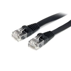 10 ft Black Flat Molded RJ45 UTP Cat 5e Patch Cable - 10ft Patch Cord