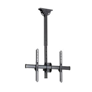 TV Ceiling Mount - Full-Motion Universal Hanging Single Screen Mount with Adjustable Telescopic Short Pole - Tilt / Swivel - VESA Bracket