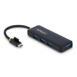 4-Port USB-C Hub, 5Gbps, USB-C to 4x USB-A, Bus Powered, Small Travel Mini Hub, Multi-Port USB 3.0 Splitter, Portable Hub, Overcurrent