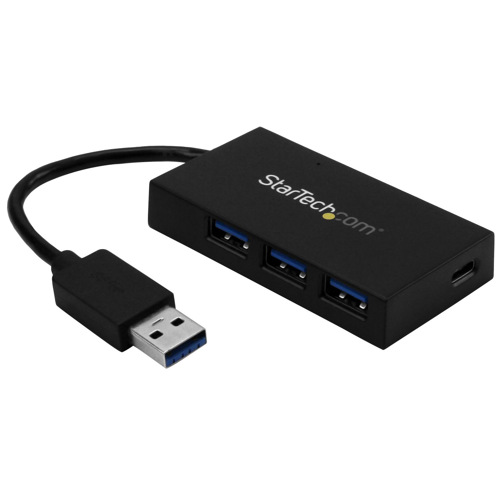 4 Port USB 3.0 Hub - USB Type-A Hub with 1x USB-C & 3x USB-A (SuperSpeed 5Gbps) - USB Bus or Self-Powered - Portable USB 3.2 Gen 1 BC 1.2