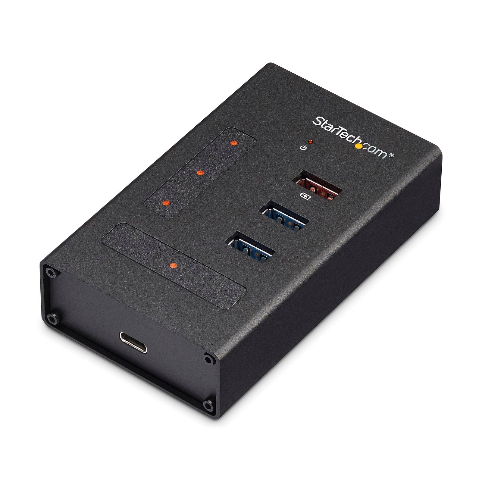 4 Port USB 3.0 Hub - USB Type-A to 1x USB-C & 3x USB-A - Commercial Metal USB Hub - SuperSpeed USB 3.2 Gen 1 (5Gbps)- Self Powered - BC 1.2