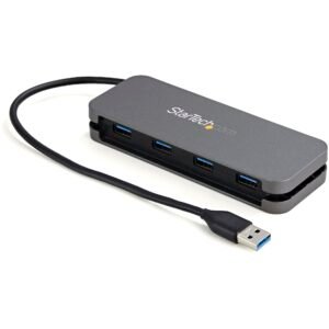 4 Port USB 3.0 Hub - USB-A to 4x USB-A - SuperSpeed 5Gbps Portable USB 3.2 Gen 1 Type-A Hub - USB Bus Powered - Laptop/Desktop USB Hub with