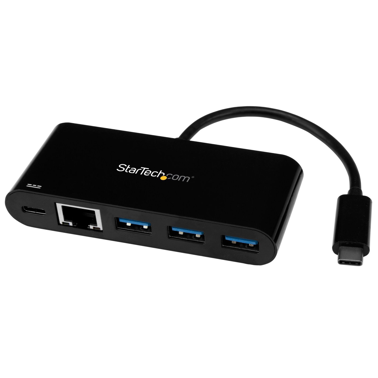 3 Port USB-C Hub with Gigabit Ethernet & 60W Power Delivery Passthrough Laptop Charging - USB-C to 3x USB-A (USB 3.0 SuperSpeed 5Gbps)