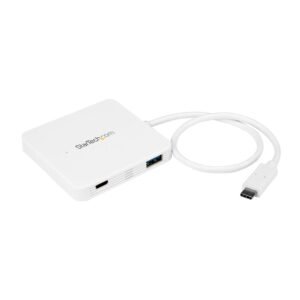 3-Port USB-C Hub with Power Delivery - USB-C to 3x USB-A - USB 3.0 Hub - White