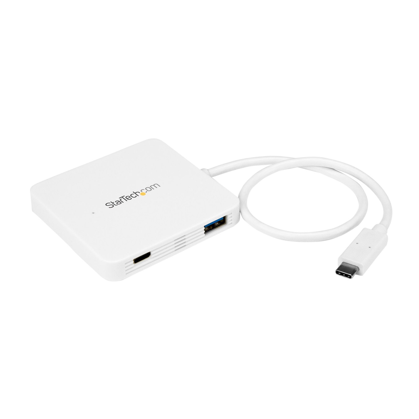 3-Port USB-C Hub with Power Delivery - USB-C to 3x USB-A - USB 3.0 Hub - White