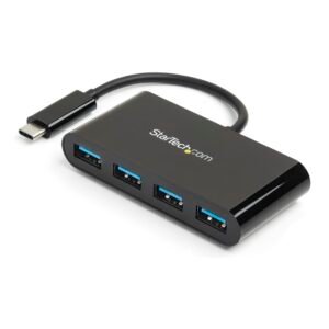 4-Port USB-C Hub - USB-C to 4x USB-A - USB 3.0 Hub - 5Gbps - Bus Powered