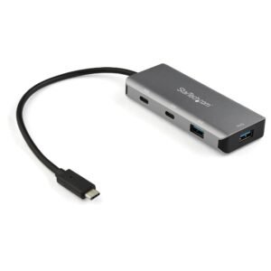 4 Port USB C Hub w/ 2x USB A & 2x USB C - SuperSpeed 10Gbps USB Type-C 3.2 Gen 2 Hub - USB Bus Powered - Portable USB-C to USB Adapter Hub