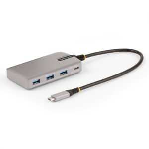 4-Port USB-C Hub with USB-C DP Alt Mode Video Output 4K 60Hz - 3x USB-A, 1x USB Type-C, 100W Power Delivery Pass-Through, USB 3.2 10Gbps
