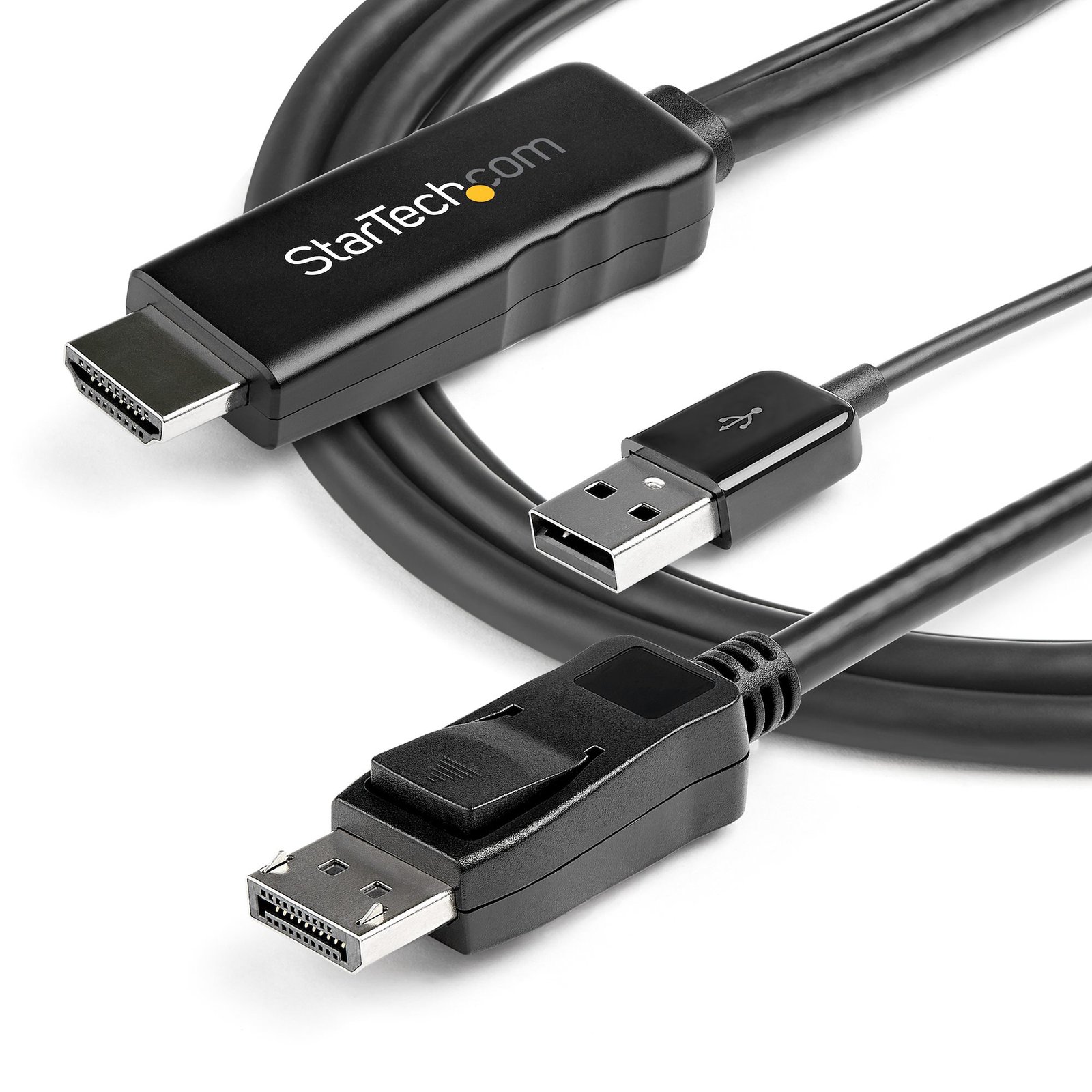 6.6ft (2m) HDMI to DisplayPort Cable 4K 30Hz - Active HDMI 1.4 to DP 1.2 Adapter Converter Cable with Audio - USB Powered - Mac & Windows - HDMI Laptop to DP Monitor - Male/Male - Image 4