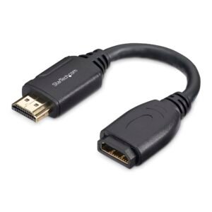 6in (15cm) HDMI Port Saver Cable - 4K 60Hz High Speed HDMI 2.0 Extension Cable with Ethernet - Short HDMI Extension Cable - HDMI Male to