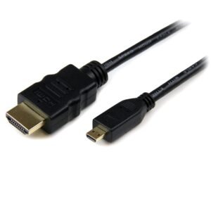 10ft (3m) Micro HDMI to HDMI Cable w/ Ethernet, 4K 30Hz Video, Durable High Speed Micro HDMI Type-D to HDMI 1.4 Adapter Cable/Converter