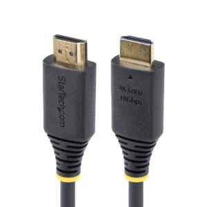 1ft (30cm) High Speed HDMI Cable, 4K 60Hz/1440p 144Hz, HDR10/HDCP 2.2/ARC, 18Gbps, UHD HDMI 2.0 Cord for TV/Monitor/Display, TPE Jacket