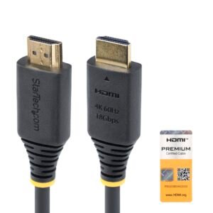 1.6ft (50cm) Premium Certified High Speed HDMI Cable, 4K 60Hz/1440p 144Hz, HDR10/HDCP 2.2/ARC, 18Gbps, UHD HDMI 2.0 Cord for
