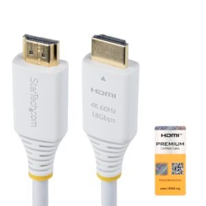 10ft (3m) Premium Certified High Speed HDMI Cable, 4K 60Hz/1440p 144Hz, HDR10/HDCP 2.2/ARC, 18Gbps, UHD HDMI 2.0 Cord for