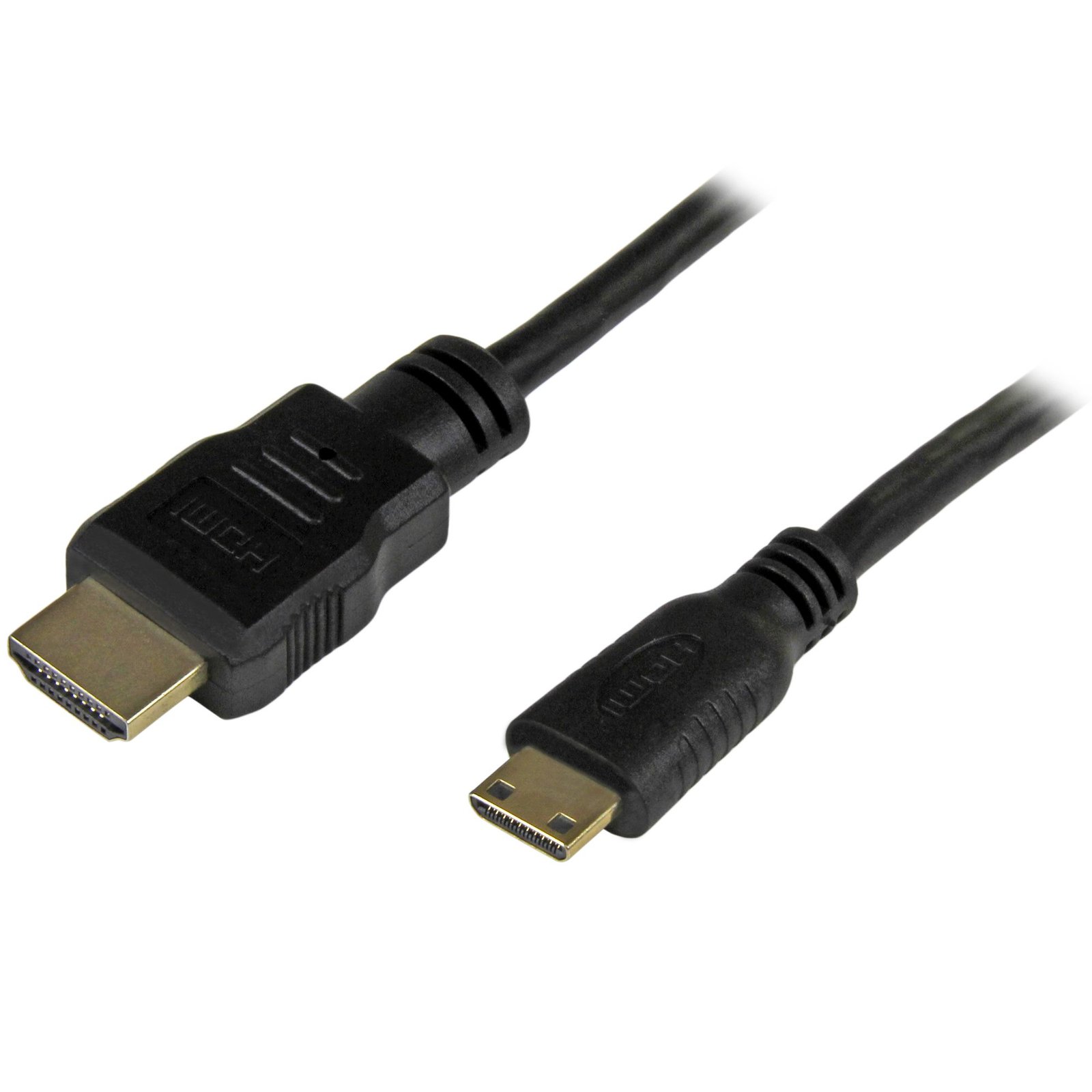 1ft (30cm) Mini HDMI to HDMI Cable with Ethernet - 4K 30Hz High Speed Mini HDMI to HDMI Adapter Cable - Mini HDMI Type-C Device to HDMI