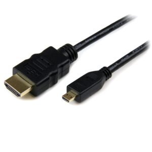 3ft (91cm) Micro HDMI to HDMI Cable with Ethernet - 4K 30Hz Video - Durable High Speed Micro HDMI Type-D to HDMI 1.4 Adapter