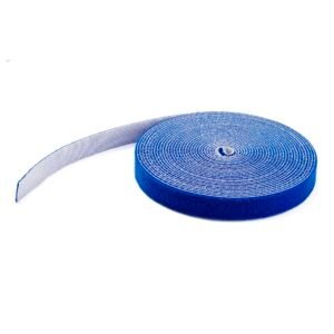 100ft (30.5m) Hook and Loop Roll, Blue, Cut-to-Size Reusable Cable Ties, Bulk Industrial Wire Fastener Tape, Adjustable Fabric Wraps