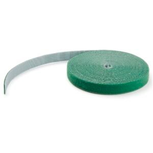 100ft (30.5m) Hook and Loop Roll, Green, Cut-to-Size Reusable Cable Ties, Bulk Industrial Wire Fastener Tape, Adjustable Fabric Wraps