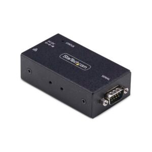 1-Port Serial to Ethernet Adapter, IP Serial Device Server For Remote RS232 Devices, Wall/DIN Rail Mountable, Metal Housing, RJ45 LAN to