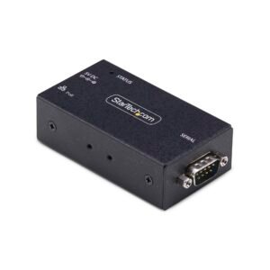 1-Port Serial to Ethernet Adapter, 802.3af PoE IP Serial Device Server For Remote RS232 Devices, Wall/DIN Rail Mountable, RJ45 LAN to DB9