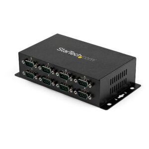 8 Port USB to DB9 RS232 Serial Adapter Hub – Industrial DIN Rail and Wall Mountable - TAA