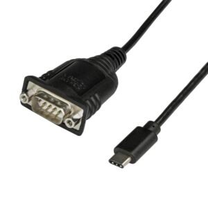 USB C to Serial Adapter Cable 16" (40cm) - USB Type C to RS232 (DB9) Converter Cable - USB-C Serial Cable for PLCs, Scanners, Printers