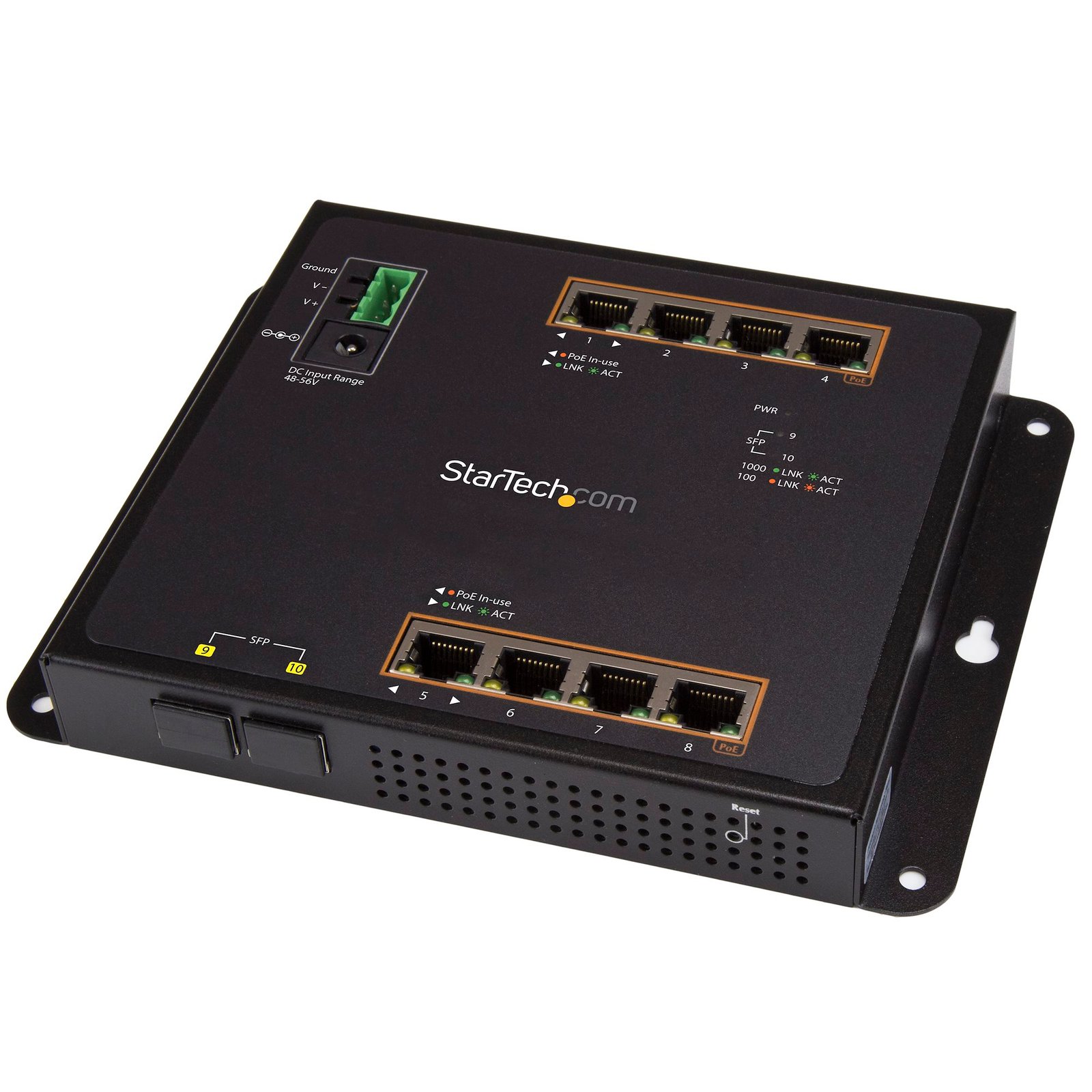 Industrial 8 Port Gigabit PoE+ Switch w/2 SFP MSA Slots - 30W - Layer/L2 Switch Hardened GbE Managed - Rugged High Power Gigabit Ethernet