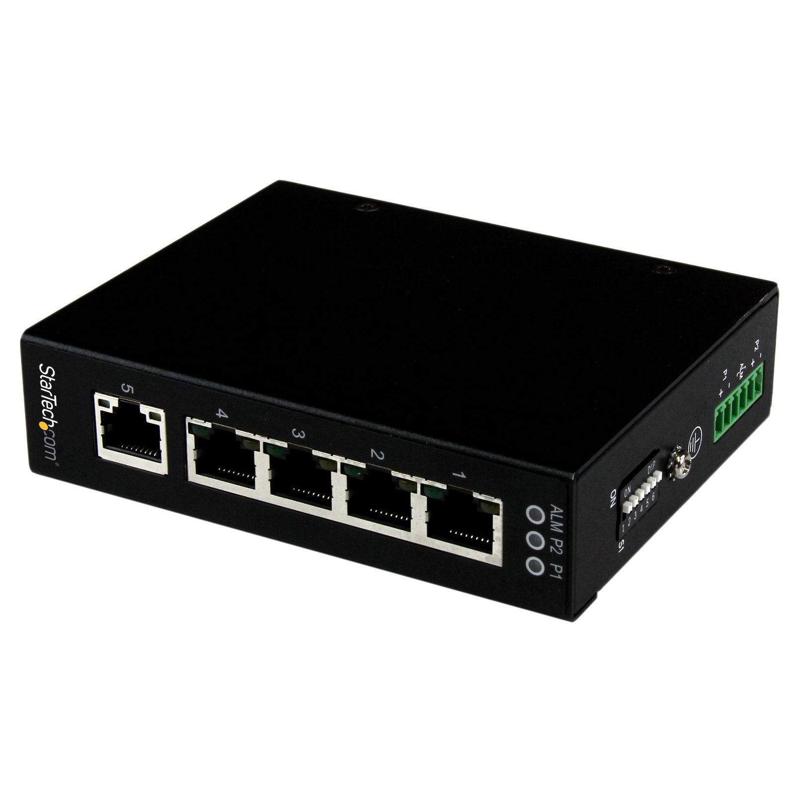 5 Port Unmanaged Industrial Gigabit Ethernet Switch - DIN Rail / Wall-Mountable - TAA