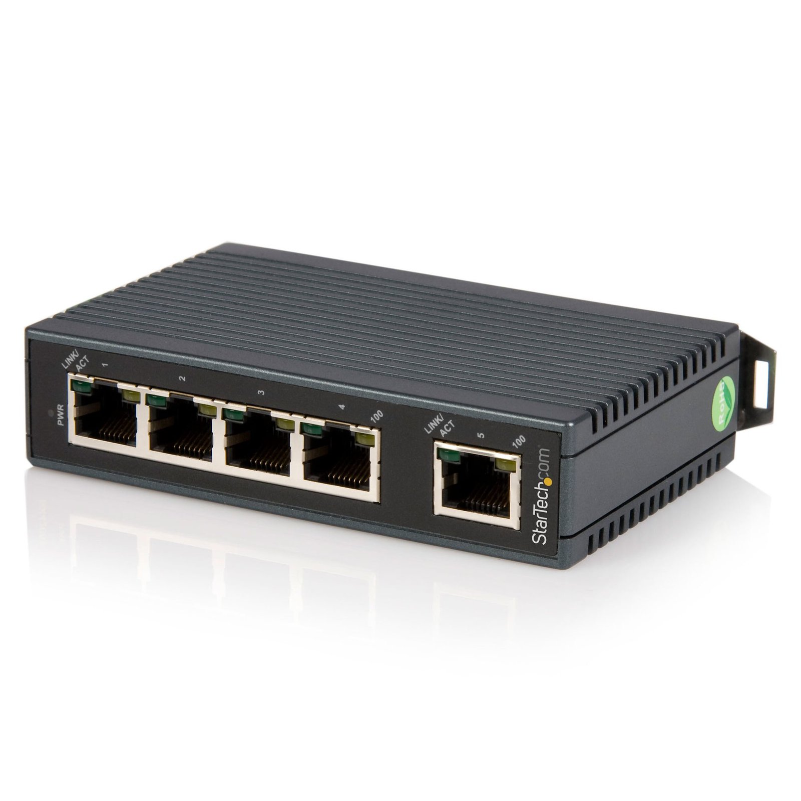 5-Port Industrial Ethernet Switch - DIN Rail Mountable - TAA
