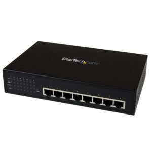 8 Port Unmanaged Industrial Gigabit Power over Ethernet Switch - 802.3af/at PoE+ Switch - Wall Mountable - TAA