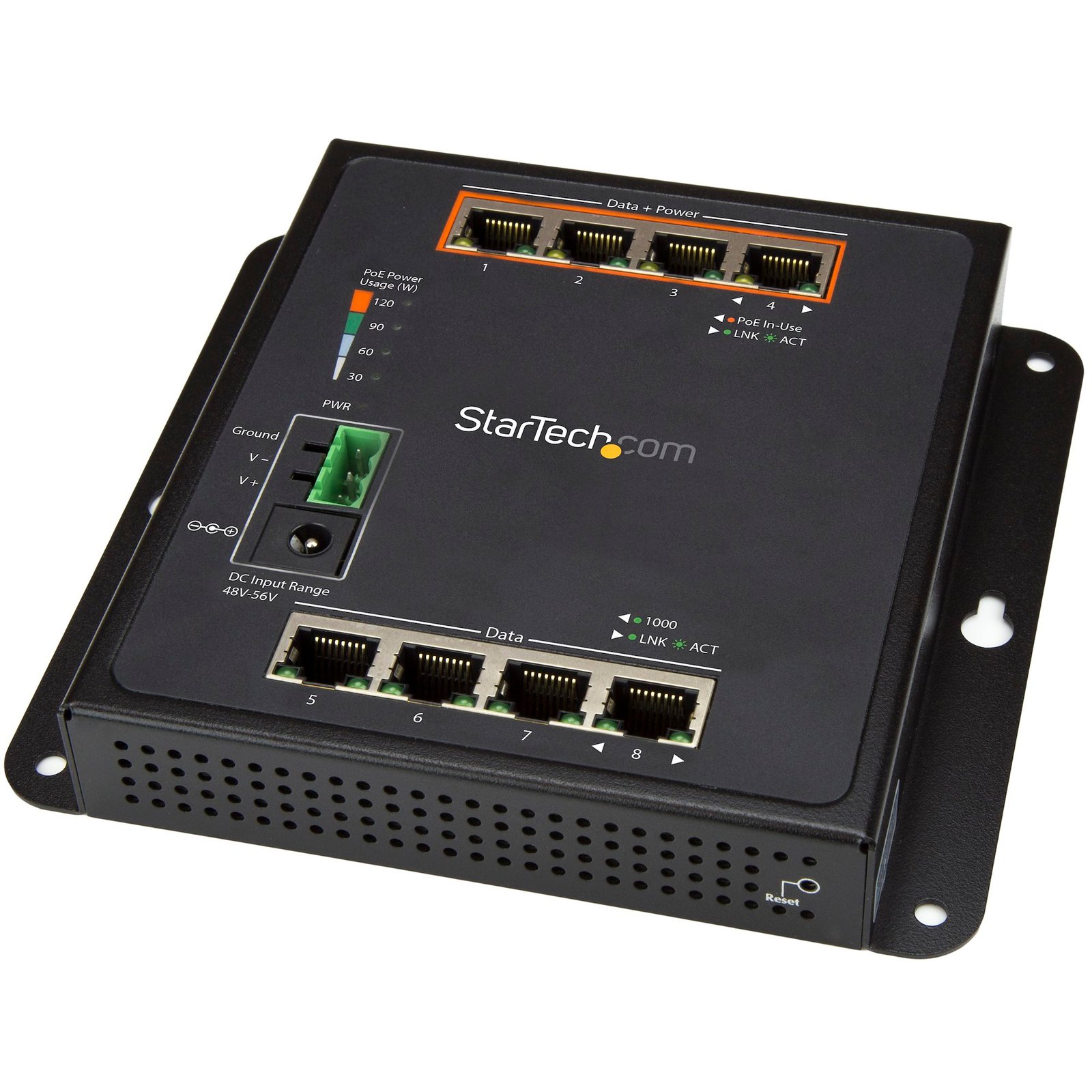 Industrial 8 Port Gigabit PoE Switch - 4 x PoE+ 30W - Power Over Ethernet - Hardened GbE Layer/L2 Managed Switch - Rugged High Power