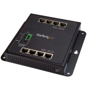 Industrial 8 Port Gigabit Ethernet Switch - Hardened Compact GbE Layer/L2 Managed Switch - Rugged Network Switch Din Rail/Wall Mountable