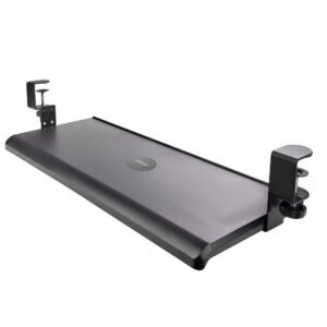 Under-Desk Keyboard Tray, Clamp-on Ergonomic Keyboard Holder, Up to 12kg (26.5lb), Sliding Keyboard and Mouse Drawer with C-Clamps, Height