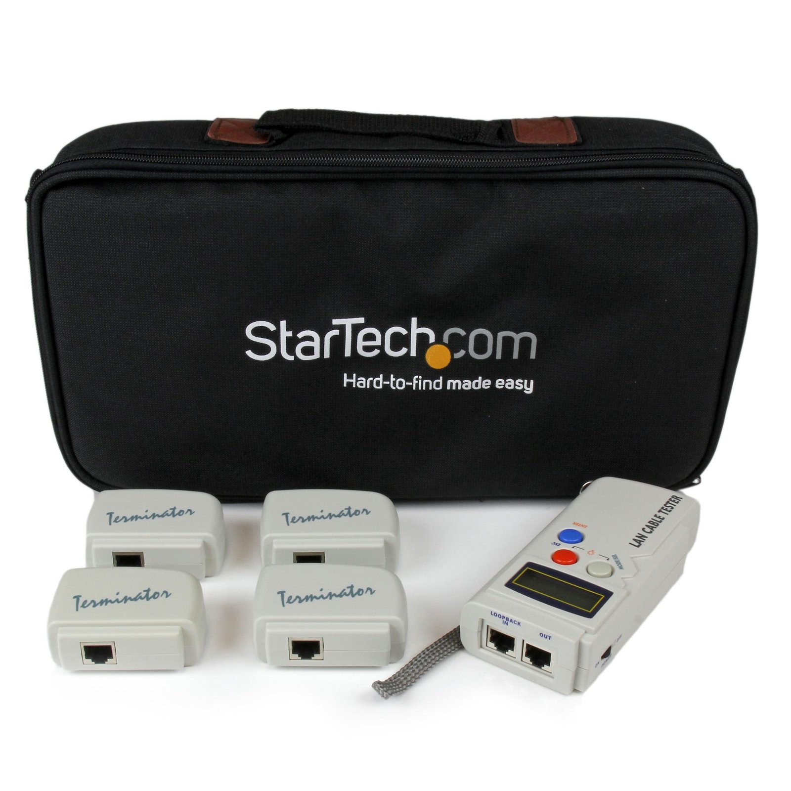 Professional RJ45 Network Cable Tester with 4 Remote Loopback Plugs