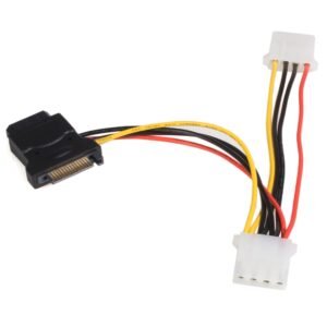 SATA to LP4 Power Cable Adapter with 2 Additional LP4