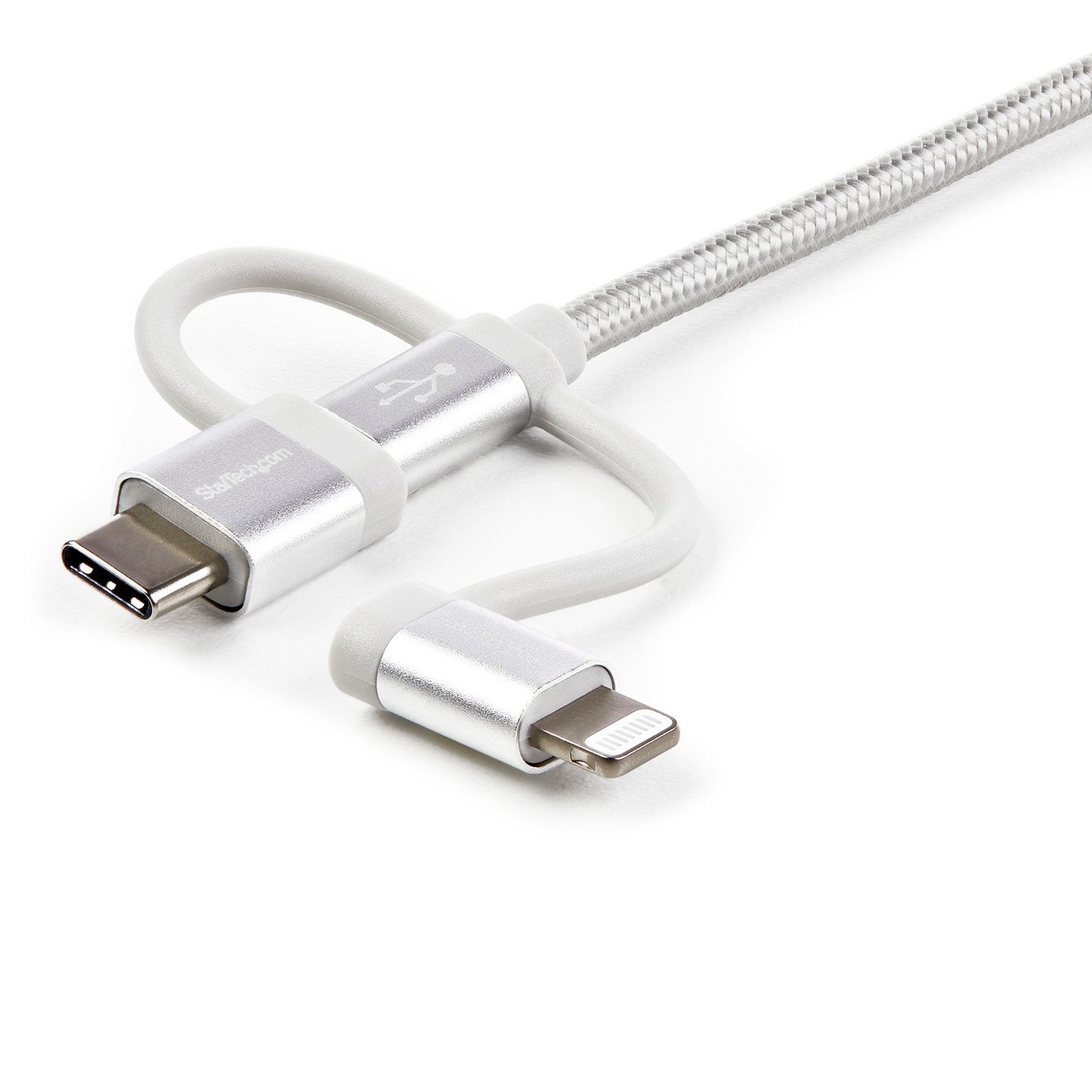 1 m (3 ft.) USB Multi Charging Cable - USB to Micro-USB or USB-C or Lightning for iPhone / iPad / iPod / Android - Apple MFi Certified - 3 in 1 USB Charger - Braided - Image 4